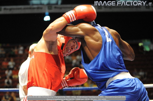 2009-09-06 AIBA World Boxing Championship 1462 - 81kg - Erdenebayar Sandagsuren MGL - Maxwell Amponsah GHA
